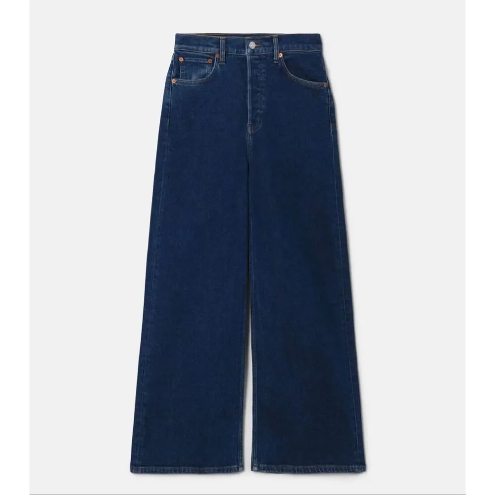 Re/Done High Rise Wide Leg Crop Jeans 26 Heritage Rinse